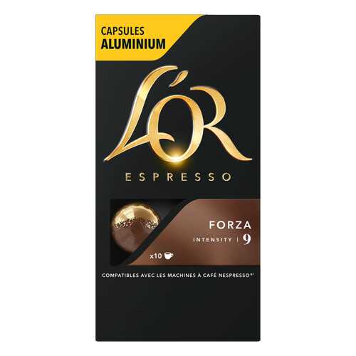 Капсулы L’OR Espresso Forza для кофемашин Nespresso 10 капсул в Верный