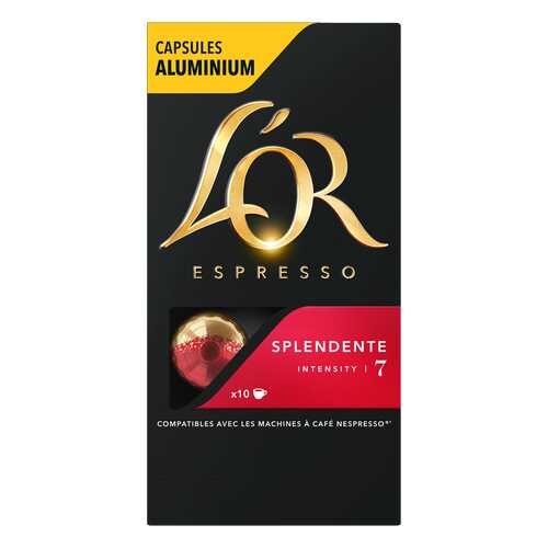 Капсулы L’OR Espresso Splendente для кофемашин Nespresso 10 капсул в Верный