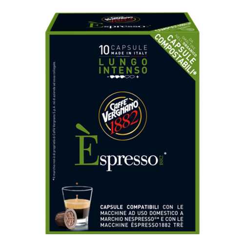 Капсулы Vergnano e`spresso lungo intenso для кофемашин Nespresso 10 капсул в Верный
