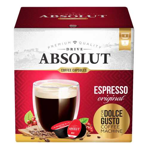 Кофе Absolut Drive Espresso Original в капсулах для кофемашины Dolce Gusto 16 капсул в Верный
