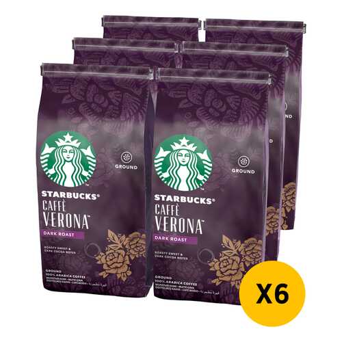 STARBUCKS Dark Cafe Verona кофе молотый 6 штук по 200г в Верный