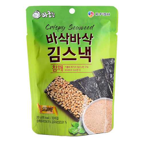 Чипсы хрустящие Marochip из морских водорослей с кунжутом 20 г в Верный