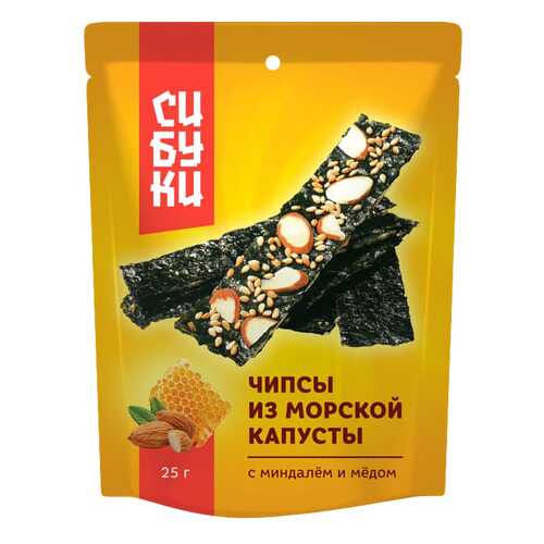 Чипсы из морской капусты Сибуки с миндалем и медом 25 г в Верный