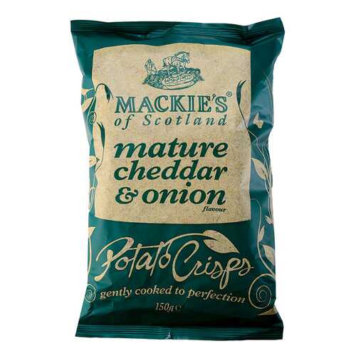 Чипсы картофельные Mackie's с сыром чеддер и луком 150 г в Верный