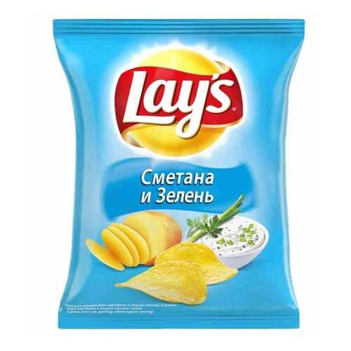 Чипсы Lay's из натурального картофеля сметана, зелень 50 г в Верный