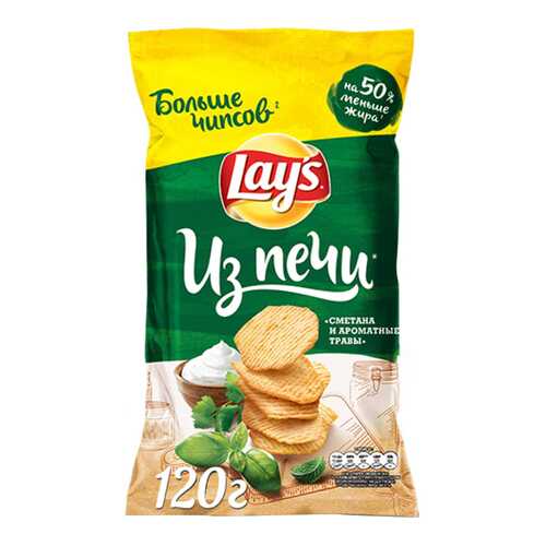 Чипсы Lay`s Из печи картофельные сметана, ароматные травы 120 г в Верный