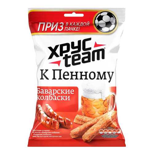 Сухарики Хрусteam к пенному баварские колбаски 90 г в Верный