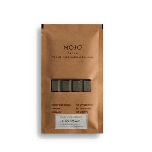 Белый шоколад Mojo Cacao с черным кунжутом black sesame в Верный