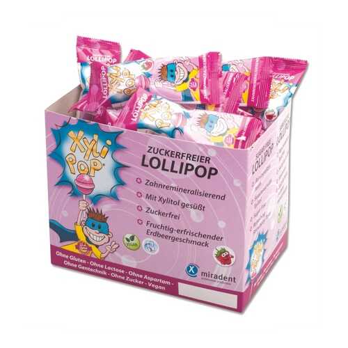 Леденец Miradent Xylitol Xylipop на палочке с ксилитом со вкусом клубники 50*6 г в Верный