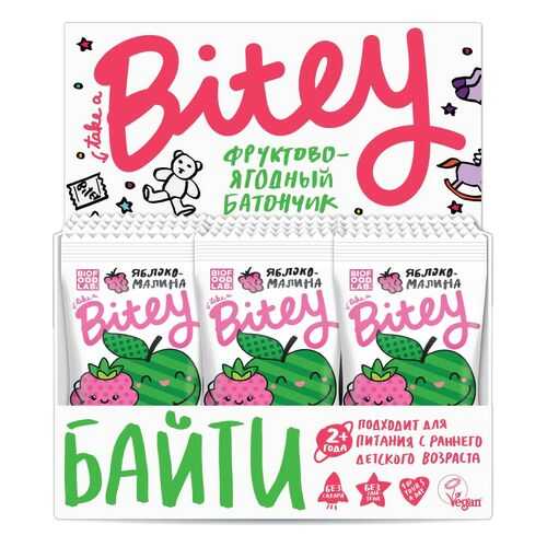 Батончик Bitey фруктово-ягодный яблоко-малина 25 г 30 штук в Верный