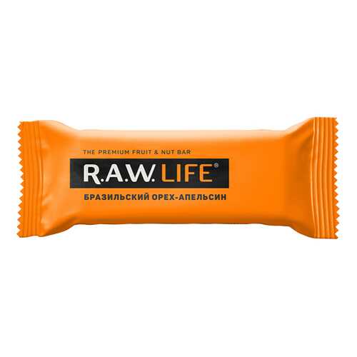 Батончик орехово-фруктовый Бразильский орех-Апельсин Raw Life 47 г в Верный