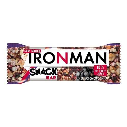 Батончик Snack Bar Ironman черная смородина и темная глазурь без сахара 40 г в Верный