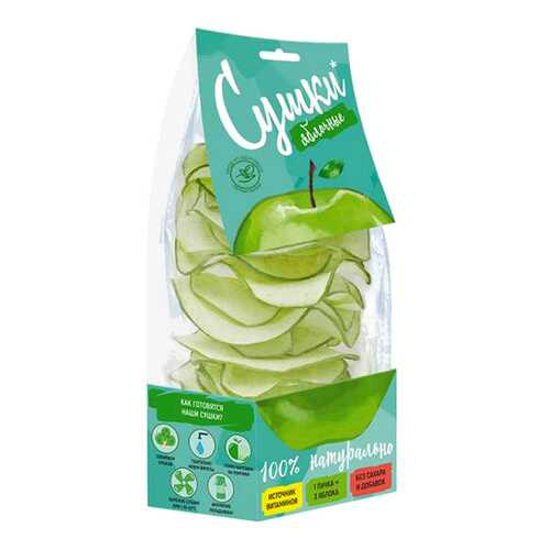 Чипсы фруктовые Биопродукты сушки из зеленого яблока 30 г в Верный