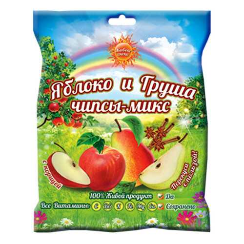 Чипсы-микс Живые снеки яблоко и груша с корицей 25 г в Верный