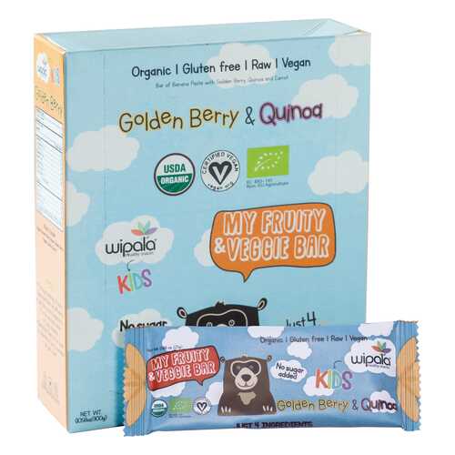 Фруктово-овощные батончики Wipala Snacks физалис-киноа 12 шт по 25 г в Верный