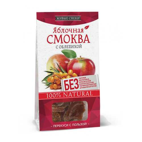 Яблочная смоква Живые снеки с облепихой 4*60 г в Верный