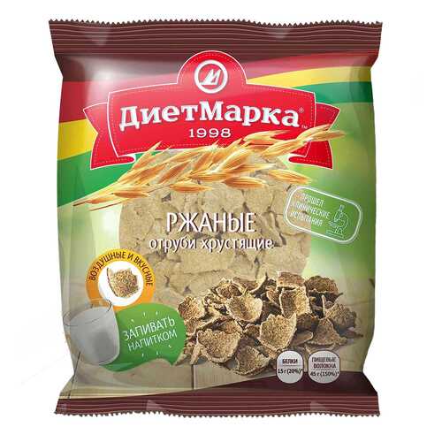 Отруби хрустящие ДиетМарка ржаные хлопья 100 г в Верный