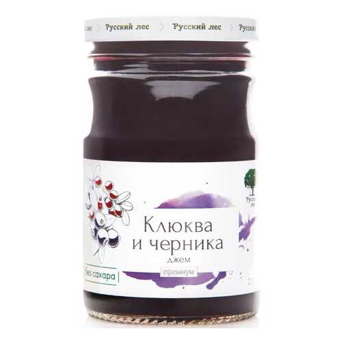 Джем Русский лес клюква и черника премиум 220 г в Верный