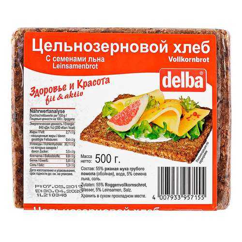 Фитнес-хлеб Delba с семенами льна, 500 гр. в Верный