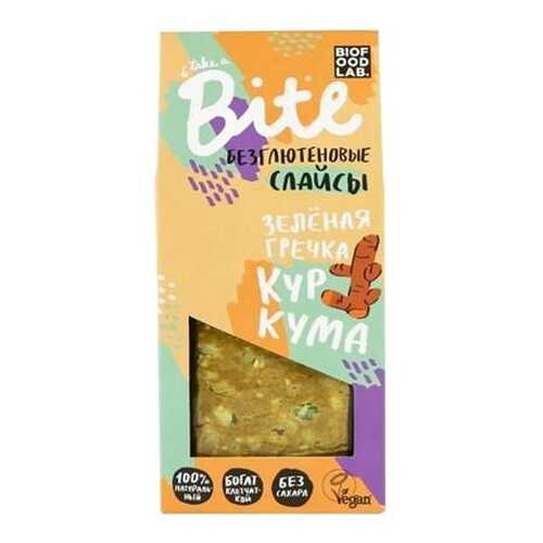 Хлебцы хрустящие Take a Bite слайсы из зеленой гречки с куркумой 100 г в Верный