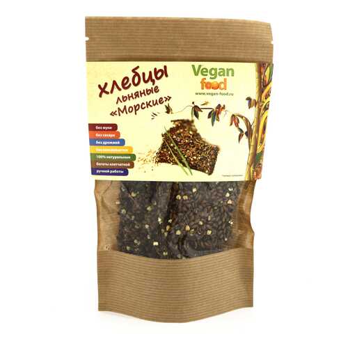 Хлебцы льняные Vegan-food морские 100 г в Верный