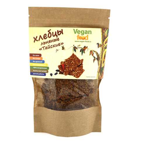 Хлебцы льняные Vegan-food тайские 100 г в Верный