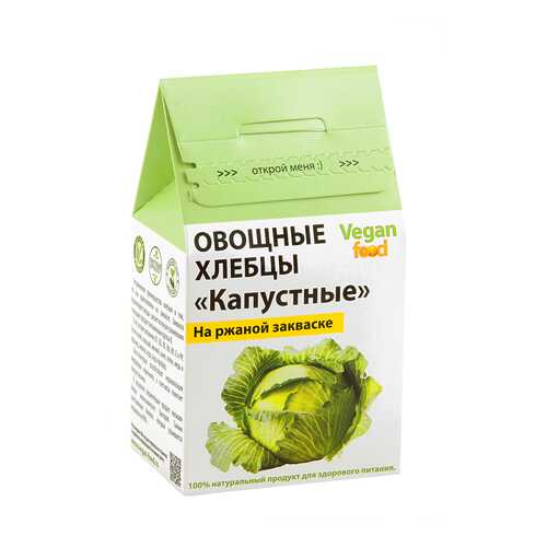 Хлебцы овощные Vegan-food на закваске капустные 100 г в Верный