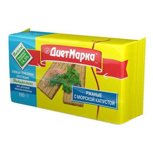 Хлебцы пластинки ДиетМарка хрустящие ржаные с морской капустой 150 г в Верный