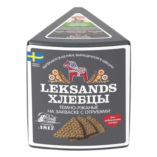 Хлебцы темно-ржаные на закваске с отрубями Leksands by Bionova 200 г, Швеция в Верный