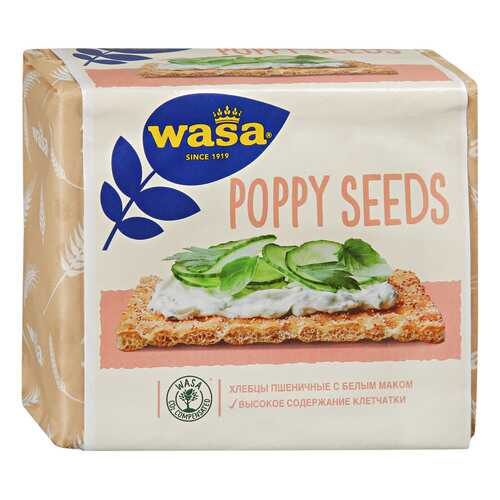 Хлебцы Wasa Poppy Seeds пшеничные с белым маком 240 г в Верный