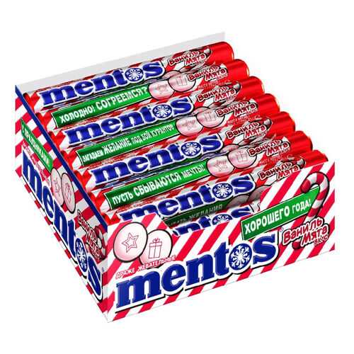 Драже Mentos ваниль, мята жевательное 21*37 г в Верный