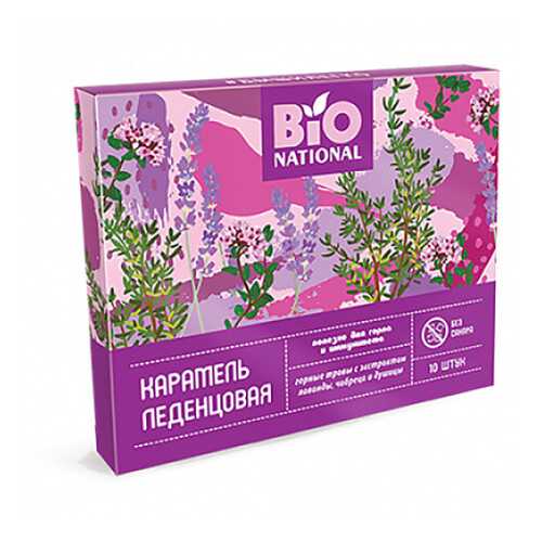 Карамель леденцовая Горные травыь лаванда, чабрец и душица Bio National 32 г в Верный
