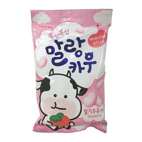 Карамель Лотте Malang Cow Strawberry Milk Лотте 79 г Южная Корея в Верный