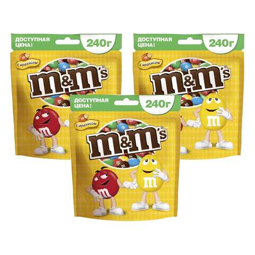 M&M`s конфеты Арахис 240 гр 3 упаковки в Верный