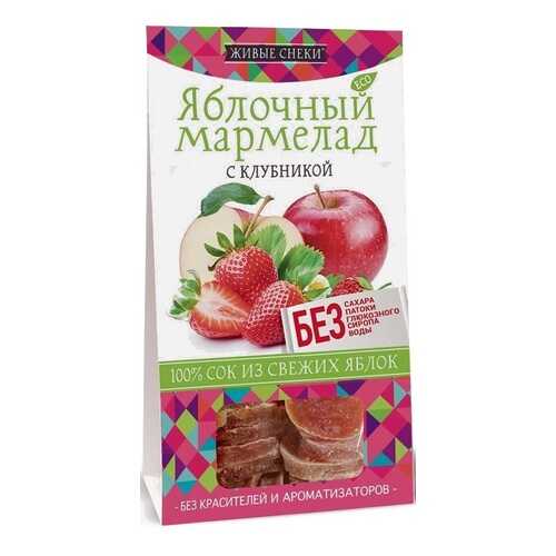 Мармелад Живые снеки яблочный c клубникой 100 г в Верный