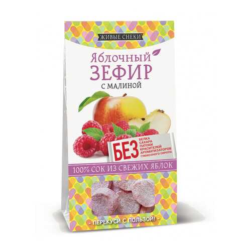 Зефир яблочный Живые снеки с малиной 4*60 г в Верный