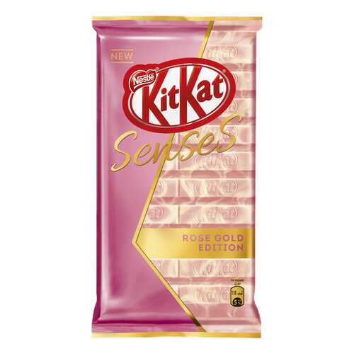 Белый шоколад Kit Kat senses rose gold edition клубника и молочный шоколад с вафлей 112 г в Верный