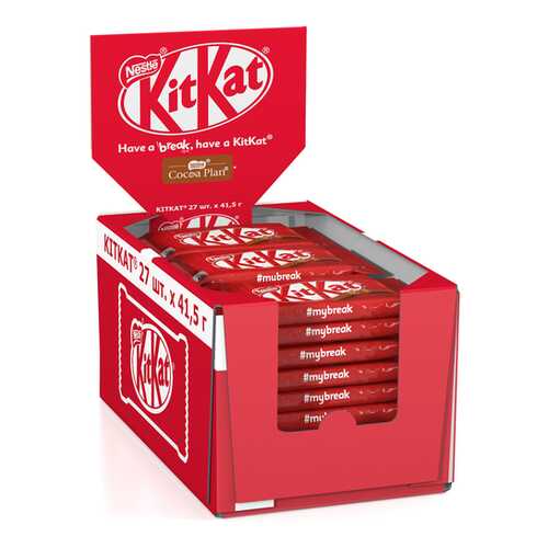 Молочный шоколад KITKAT с хрустящей вафлей 27 шт по 41.5 г в Верный