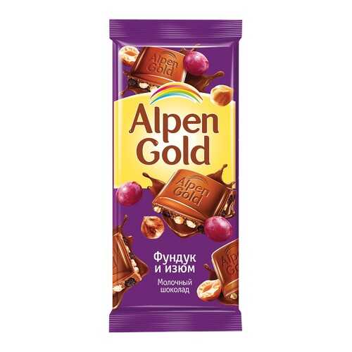 Шоколад ALPEN GOLD молочный фунд/изюм 90г*5 шт в Верный