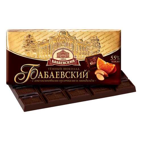 Шоколад Бабаевский 55% темный апельсин-миндаль 100 г в Верный