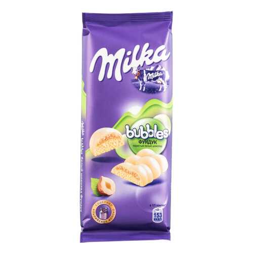 Шоколад белый пористый Milka bubbles с фундуком 83 г в Верный
