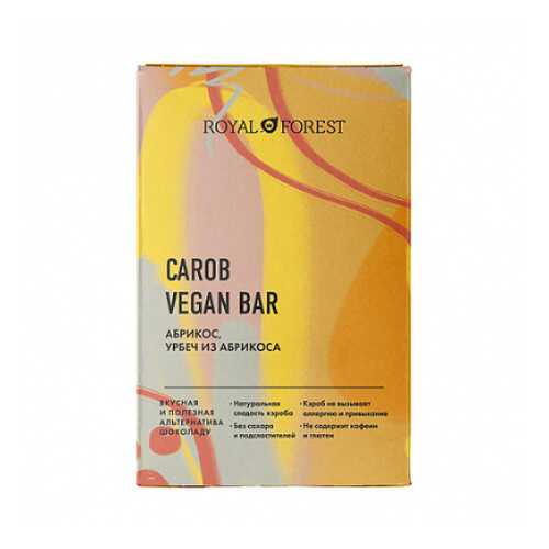 Шоколад Carob Vegan Bar Абрикос, урбеч абрикосовый Royal Forest 50 г в Верный