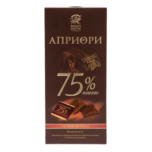 Шоколад горький Верность качеству априори 75% какао 100 г в Верный