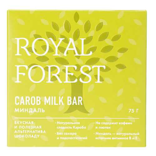Шоколад Миндаль Carob milk bar Royal Forest 75 г в Верный