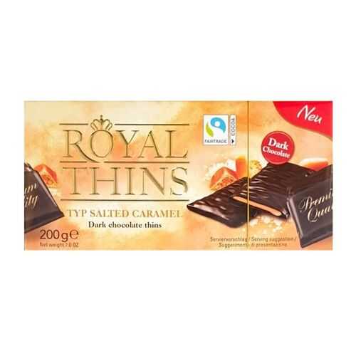 Шоколадные плитки Halloren Royal Thins темный карамель и морская соль 200г в Верный