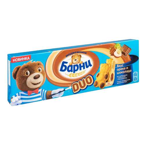 Пирожное бисквитное Барни duo вкус ореха и шоколада 150 г в Верный