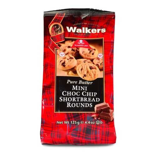 Мини-печенье Walkers Круглое и с шоколадной крошкой песочное 125 г Великобритания в Верный