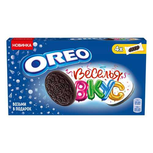 OREO печенье с какао и начинкой карамель/цв посыпка 176г в Верный