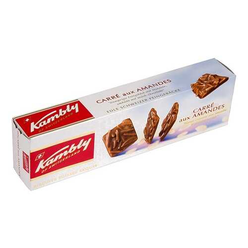 Печенье Carre aux Amandes с миндалем и шоколадом, Kambly, 80 г, Швейцария в Верный
