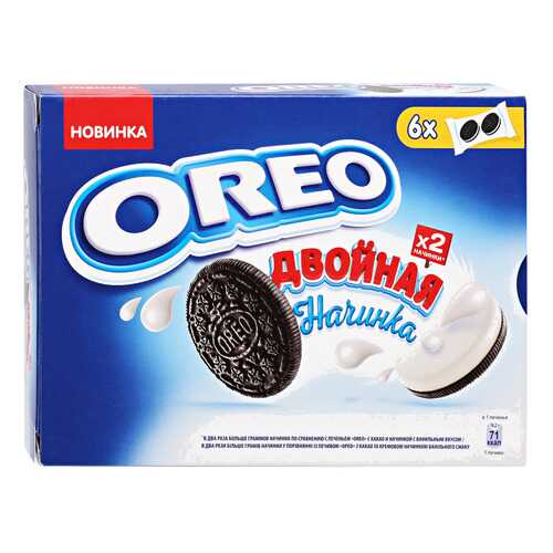 Печенье Oreo с какао и двойной начинкой с ванильным вкусом 170 г в Верный